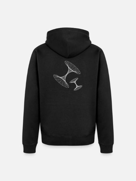 Wireframe Vortex Geometry - Unisex Premium Organic Zip Hoodie - black