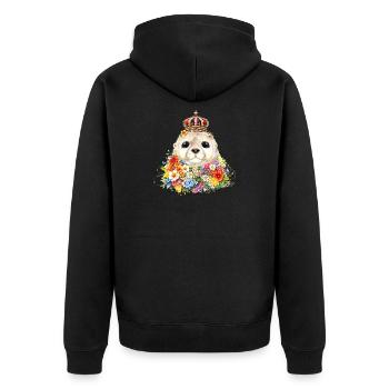 Sceau royal avec couronne - Veste à capuche bio Premium Unisexe - noir - Dos - Nico (187cm)
