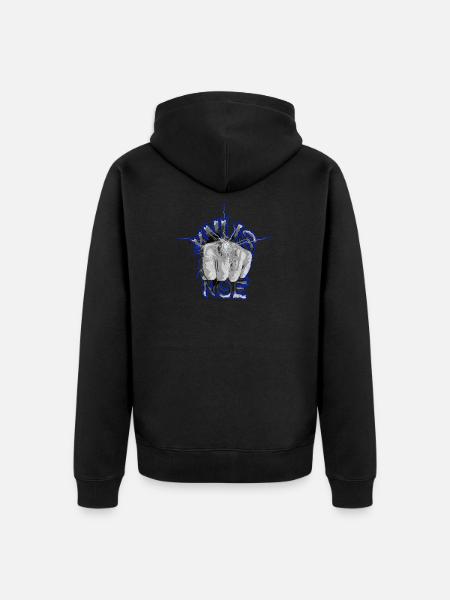 Fist breaks the glass - Unisex Premium Organic Zip Hoodie - black