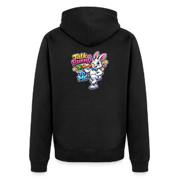 Bunny Bunny Bunny Printemps Fleurs de Printemps Jardin d’été de Pâques - Veste à capuche bio Premium Unisexe - noir - Dos - Nico (187cm)