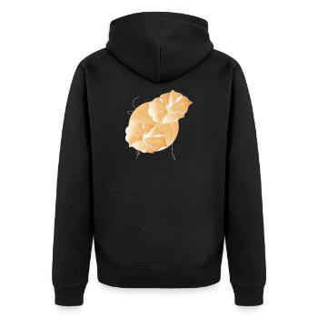 Blüten Line Art Blumen Illustration - Unisex Premium Bio Zip Hoodie - Schwarz - Hinten - Nico (187cm)