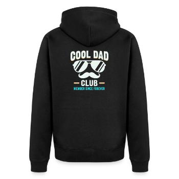 Cool Dad Club, Lustiges Vatertag Papa Hoodie - Unisex Premium Bio Zip Hoodie - Schwarz - Hinten - Nico (187cm)