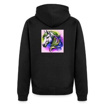 cheval - Veste à capuche bio Premium Unisexe - noir - Dos - Nico (187cm)