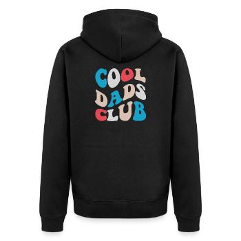 Cool Dads Club Retro Style 2026 - Unisex Premium Bio Zip Hoodie - Schwarz - Hinten - Nico (187cm)