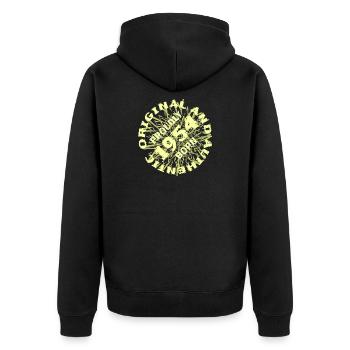 Authentic 1954 - Unisex Premium Organic Zip Hoodie - black - Back - Nico (187cm)