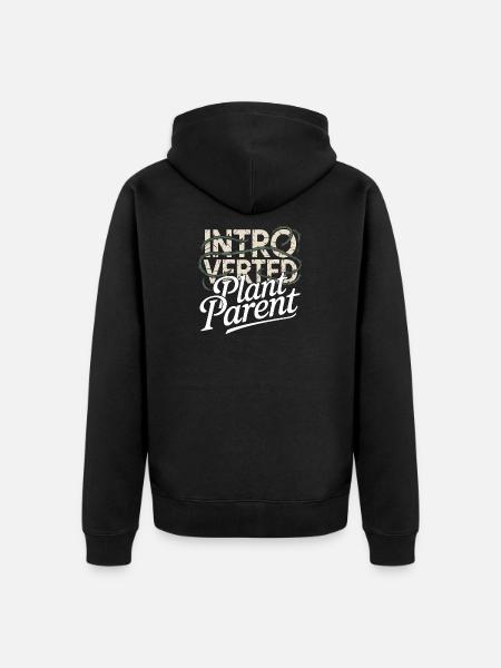 Introverted Plant Parent - Unisex Premium Organic Zip Hoodie - black