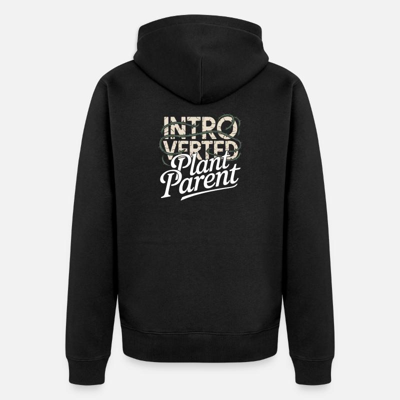 Introvertierter Pflanzenelternteil - Unisex Premium Bio Zip Hoodie - Schwarz