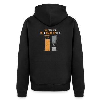 Hero Calisthenics - Unisex Premium Bio Zip Hoodie - Schwarz - Hinten - Nico (187cm)