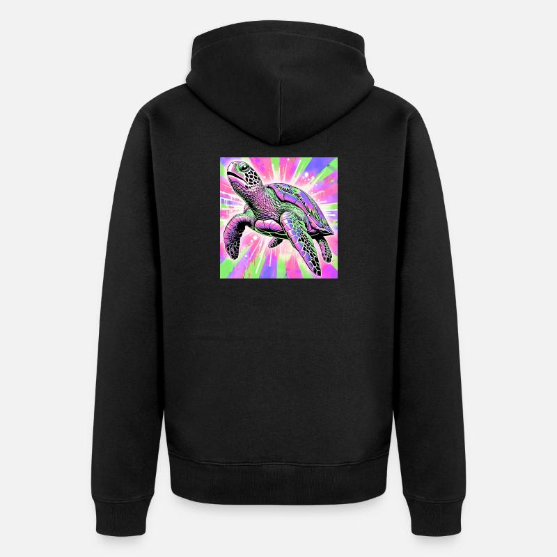 turtle - Unisex Premium Organic Zip Hoodie - black
