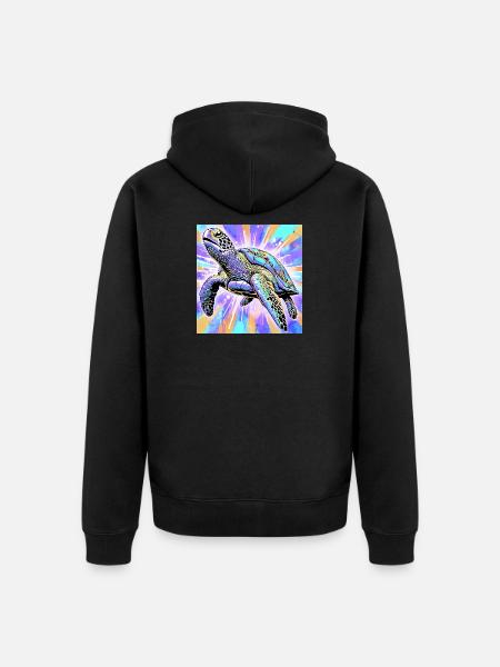 turtle - Unisex Premium Organic Zip Hoodie - black