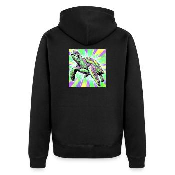 tortue - Veste à capuche bio Premium Unisexe - noir - Dos - Nico (187cm)