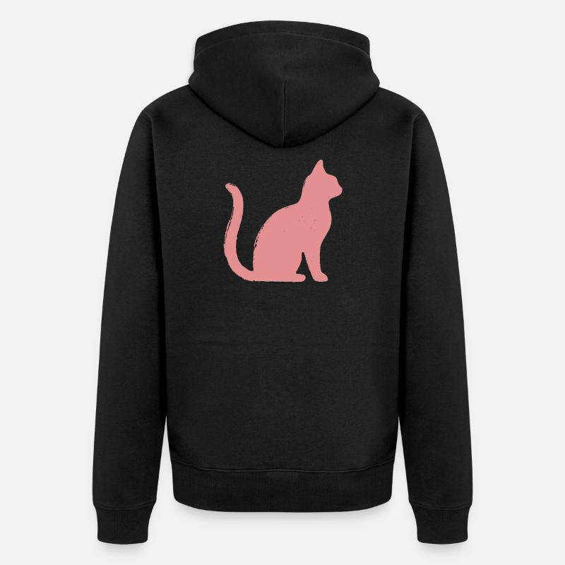Contour du chat - Pastel - Veste à capuche bio Premium Unisexe - noir