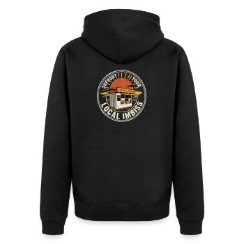 Your Imbiss - Unisex Premium Bio Zip Hoodie - Schwarz - Hinten - Nico (187cm)