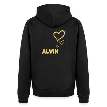 Alvin comme nom - Veste à capuche bio Premium Unisexe - noir - Dos - Nico (187cm)
