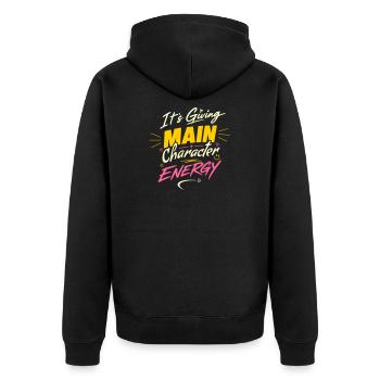 Cela donne de l’énergie au personnage principal – Assumez-le - Veste à capuche bio Premium Unisexe - noir - Dos - Nico (187cm)