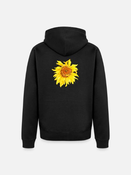 sunflower - Unisex Premium Organic Zip Hoodie - black