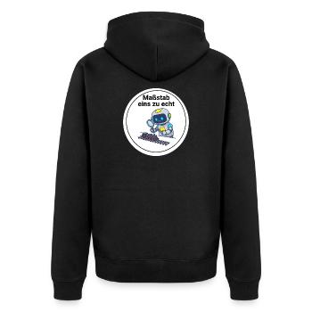 Modellbahn Roboter Eisenbahn Spur N H0 T-Shirt - Unisex Premium Bio Zip Hoodie - Schwarz - Hinten - Nico (187cm)