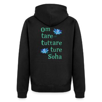 Om Tare Tuttare Ture Soha - Veste à capuche bio Premium Unisexe - noir - Dos - Nico (187cm)