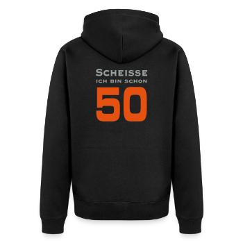 50 Jahre - Geburtstag Bestseller T-Shirt - Unisex Premium Bio Zip Hoodie - Schwarz - Hinten - Nico (187cm)