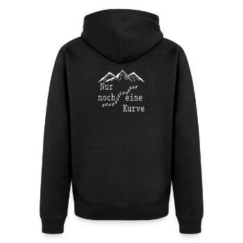 Nur noch eine Kurve - Unisex Premium Bio Zip Hoodie - Schwarz - Hinten - Nico (187cm)