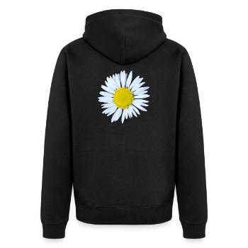 Daisy - Unisex Premium Organic Zip Hoodie - black - Back - Nico (187cm)