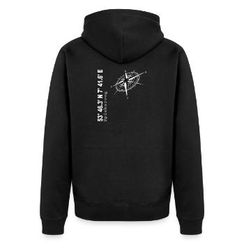 Spiekeroog - Unisex Premium Bio Zip Hoodie - Schwarz - Hinten - Nico (187cm)