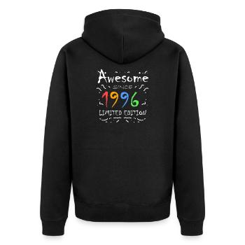 1996 - Born 1996 - Fantastic since 1996 - Unisex Premium Organic Zip Hoodie - black - Back - Nico (187cm)