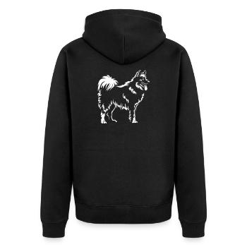 Samoyed "Black Edition" - Unisex Premium Organic Zip Hoodie - black - Back - Nico (187cm)