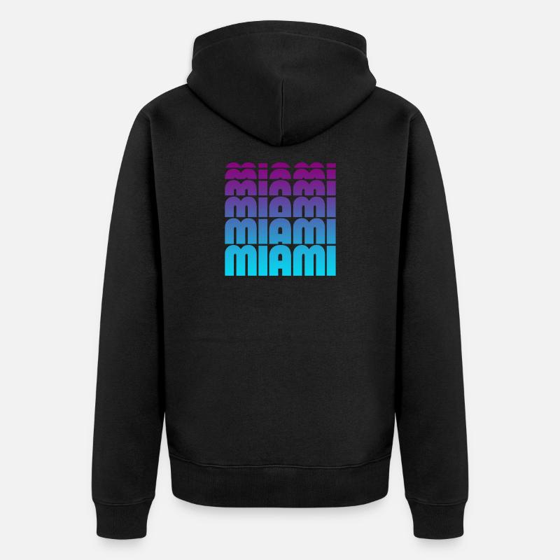 Grille de gradient de Miami - Veste à capuche bio Premium Unisexe - noir