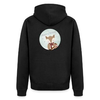 renard doré pour Noël avec canne à sucre - Veste à capuche bio Premium Unisexe - noir - Dos - Nico (187cm)