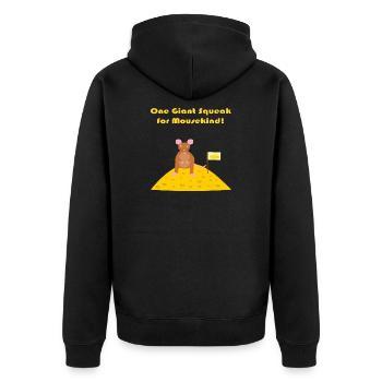 mouse on the moon Funny Sci Fi Fantasy Art - Unisex Premium Organic Zip Hoodie - black - Back - Nico (187cm)