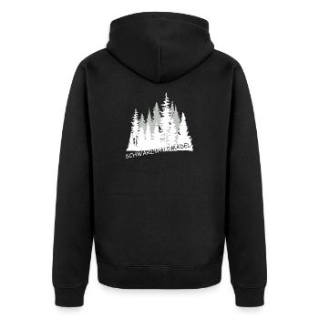 Schwarzwaldmädel - Unisex Premium Bio Zip Hoodie - Schwarz - Hinten - Nico (187cm)