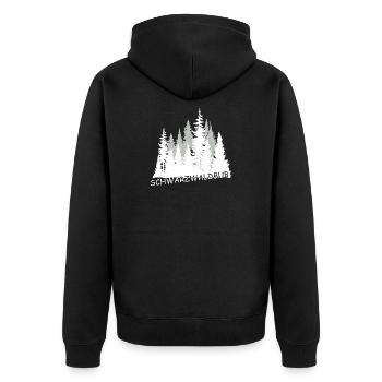 Schwarzwaldbub - Unisex Premium Bio Zip Hoodie - Schwarz - Hinten - Nico (187cm)