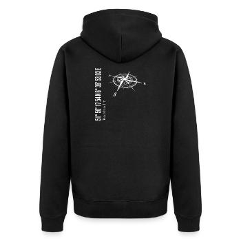 Koordinaten Bocholt - Unisex Premium Bio Zip Hoodie - Schwarz - Hinten - Nico (187cm)