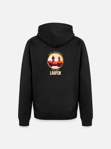 Mir reicht s - ich geh Laufen - Unisex Premium Bio Zip Hoodie - Schwarz