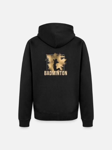 Badminton - Unisex Premium Bio Zip Hoodie - Schwarz