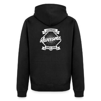 Legendary Awesome since 2006 - Unisex Premium Organic Zip Hoodie - black - Back - Nico (187cm)