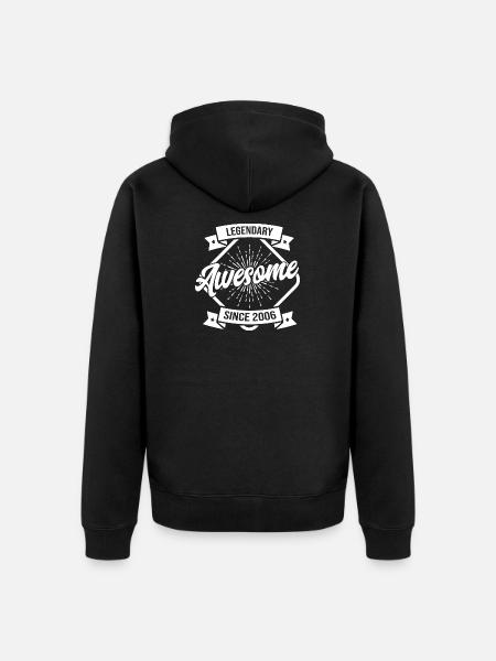 Legendary Awesome since 2006 - Unisex Premium Organic Zip Hoodie - black