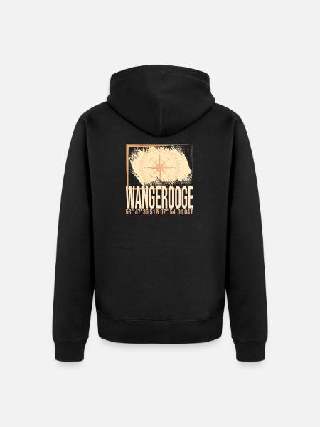 Wangerooge Koordinaten - Unisex Premium Bio Zip Hoodie - Schwarz