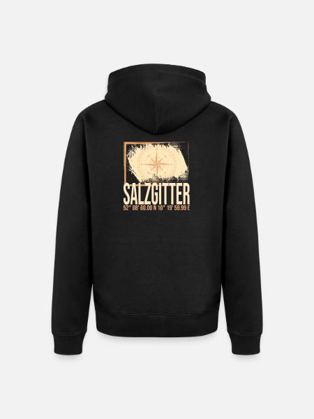 Salzgitter Koordinaten - Unisex Premium Bio Zip Hoodie - Schwarz