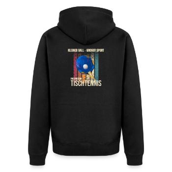 Kleiner Ball Großer Sport - Unisex Premium Bio Zip Hoodie - Schwarz - Hinten - Nico (187cm)