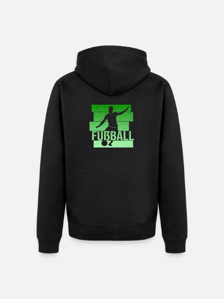 Fußball - Unisex Premium Bio Zip Hoodie - Schwarz