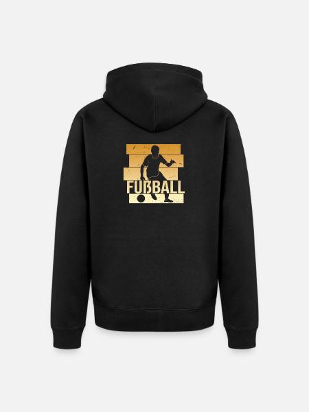 Fußball - Unisex Premium Bio Zip Hoodie - Schwarz