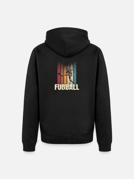 Fußball - Unisex Premium Bio Zip Hoodie - Schwarz