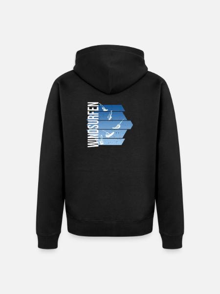 Windsurfen - Surfen - Unisex Premium Bio Zip Hoodie - Schwarz