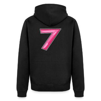 7 - Unisex Premium Organic Zip Hoodie - black - Back - Nico (187cm)