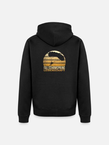 Fallschirmsprung Leidenschaft - Unisex Premium Bio Zip Hoodie - Schwarz