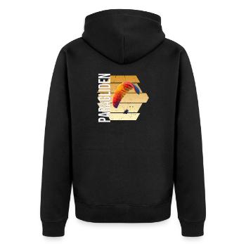 Paragliden - Unisex Premium Bio Zip Hoodie - Schwarz - Hinten - Nico (187cm)