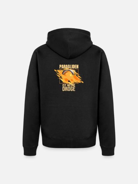Paragliden ist meine Droge - Unisex Premium Bio Zip Hoodie - Schwarz