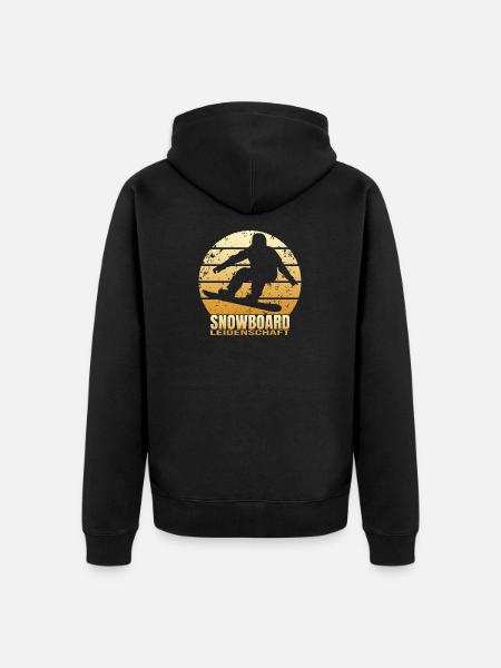 Snowboard Leidenschaft - Unisex Premium Bio Zip Hoodie - Schwarz